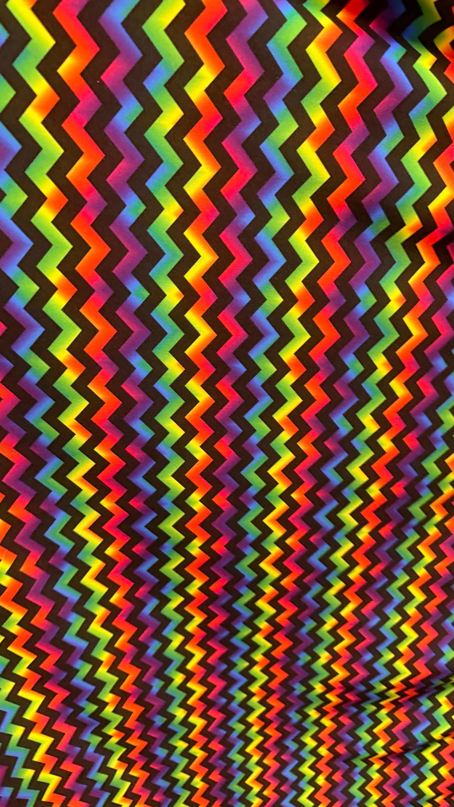 New Rainbow abstract chevron design on nylon spandex 4way Stretch 58/60" Sold by the YD. Ships worldwide from Los Ángeles California USA.