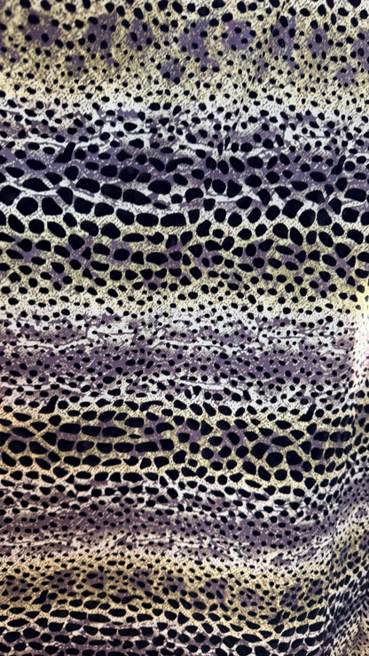 New Stretch mesh with flocking Exotic Animal design 58/60” 4-way stretch 58/60” Sold by the YD. Ships worldwide from Los Angeles California