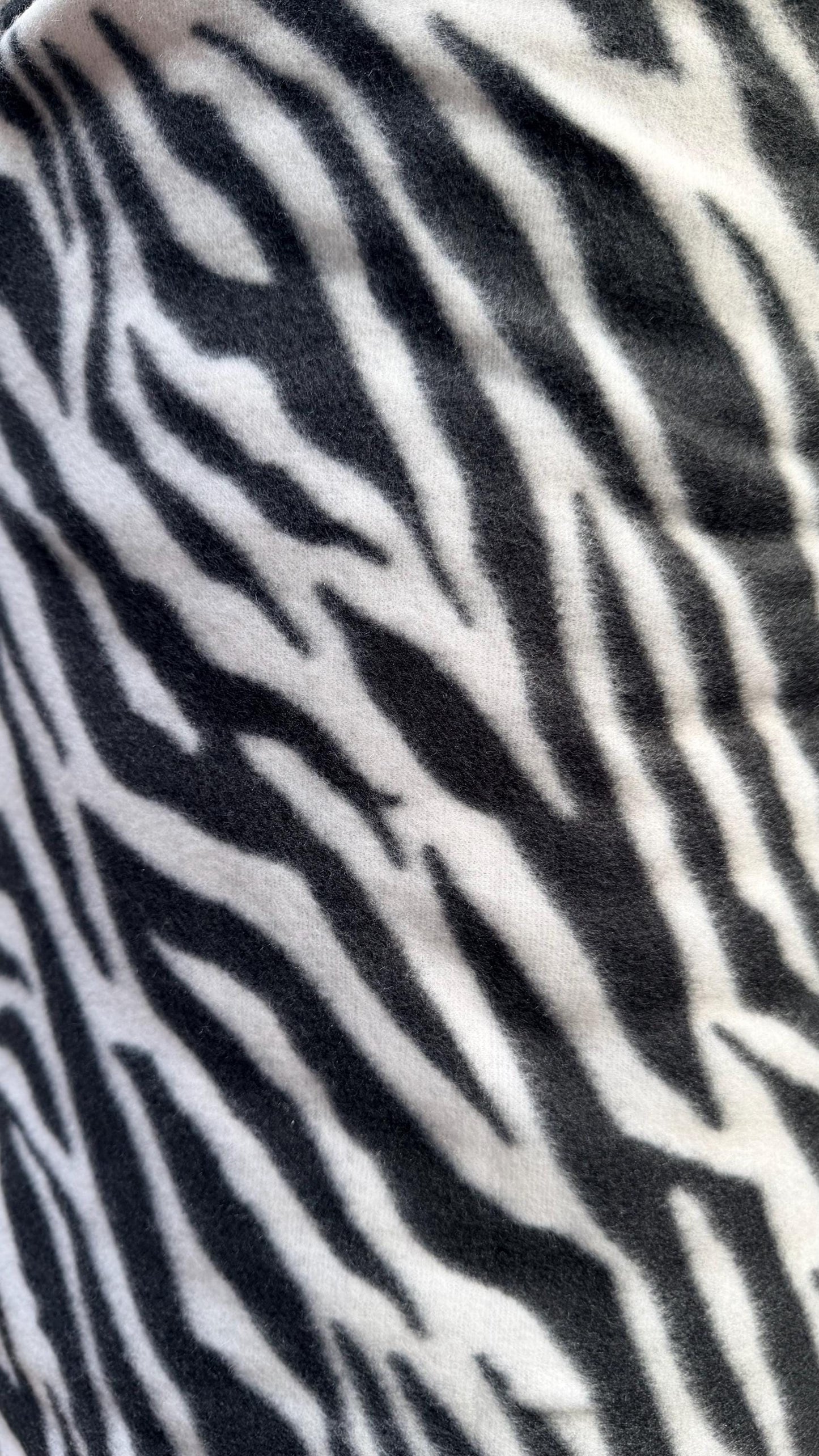 Zebra Exotic Anaimal print design on Polar Fleece 2-way stretch 58/60” High quality fabrics by AlexLAFabrics