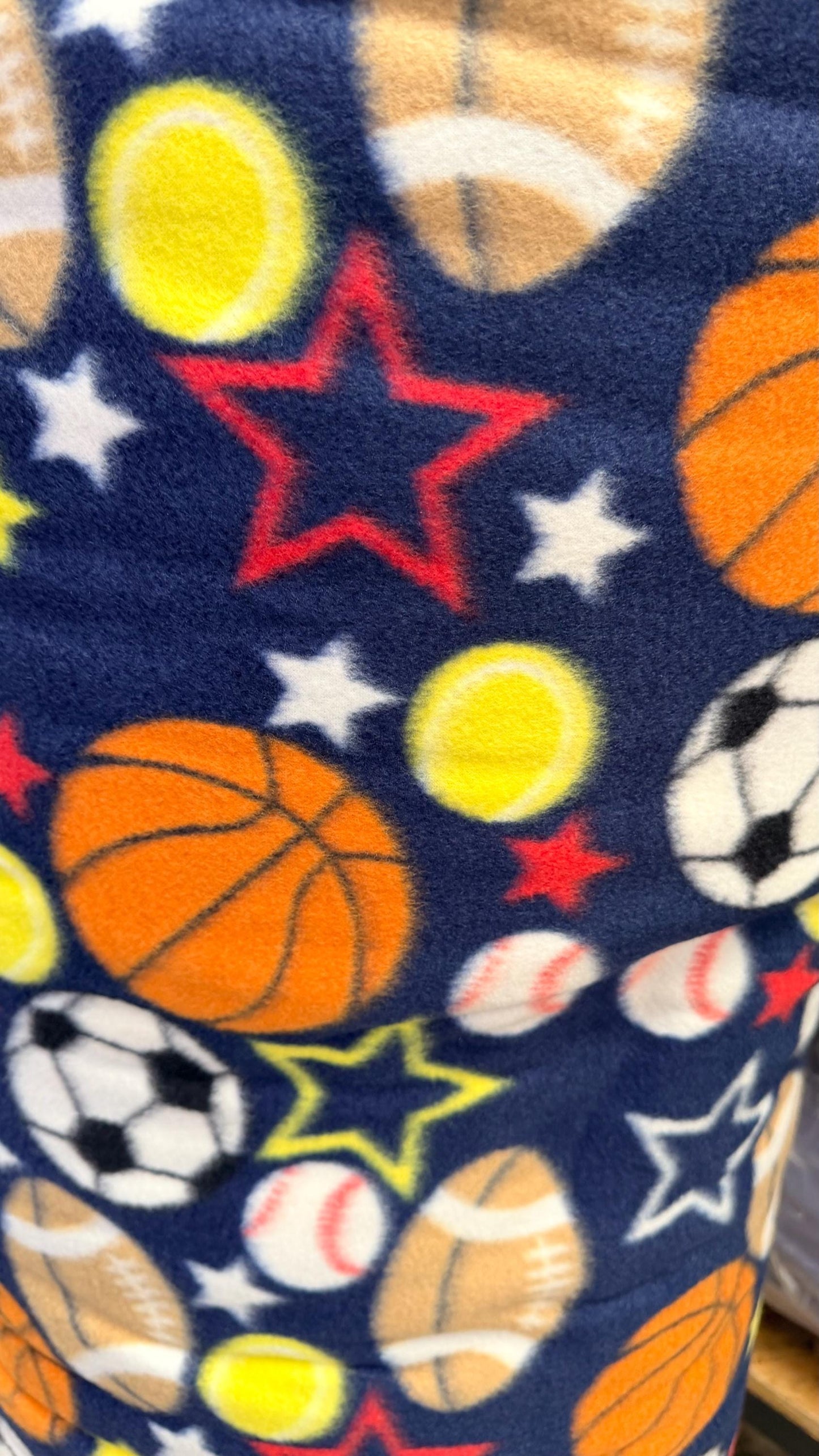 Sports Balls design print on Polar Fleece 2-way stretch 58/60” High quality fabrics by AlexLAFabrics