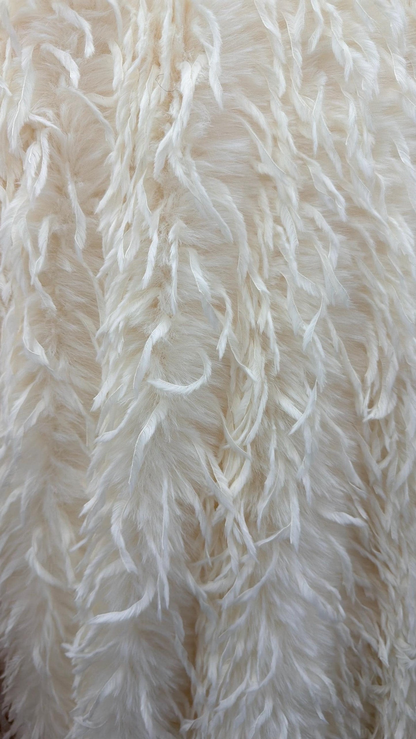 Luxury Faux Fur with feathers shaggy design high quality Sold by the YD and 1/2 yd Ships worldwide from Los Angeles California USA