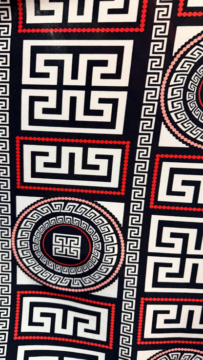 New modern brand fashion design print on poly spandex 4-way stretch 58/60” Sold by the YD. Ships worldwide from Los Angeles California USA.