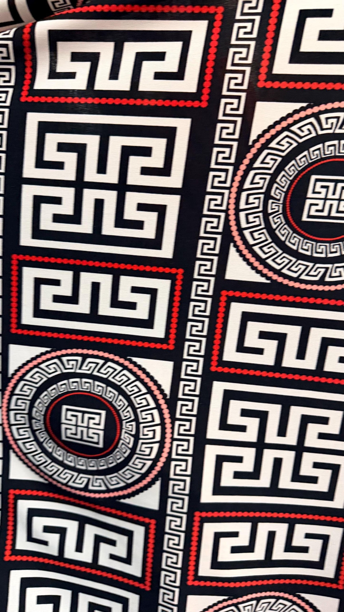 New modern brand fashion design print on poly spandex 4-way stretch 58/60” Sold by the YD. Ships worldwide from Los Angeles California USA.