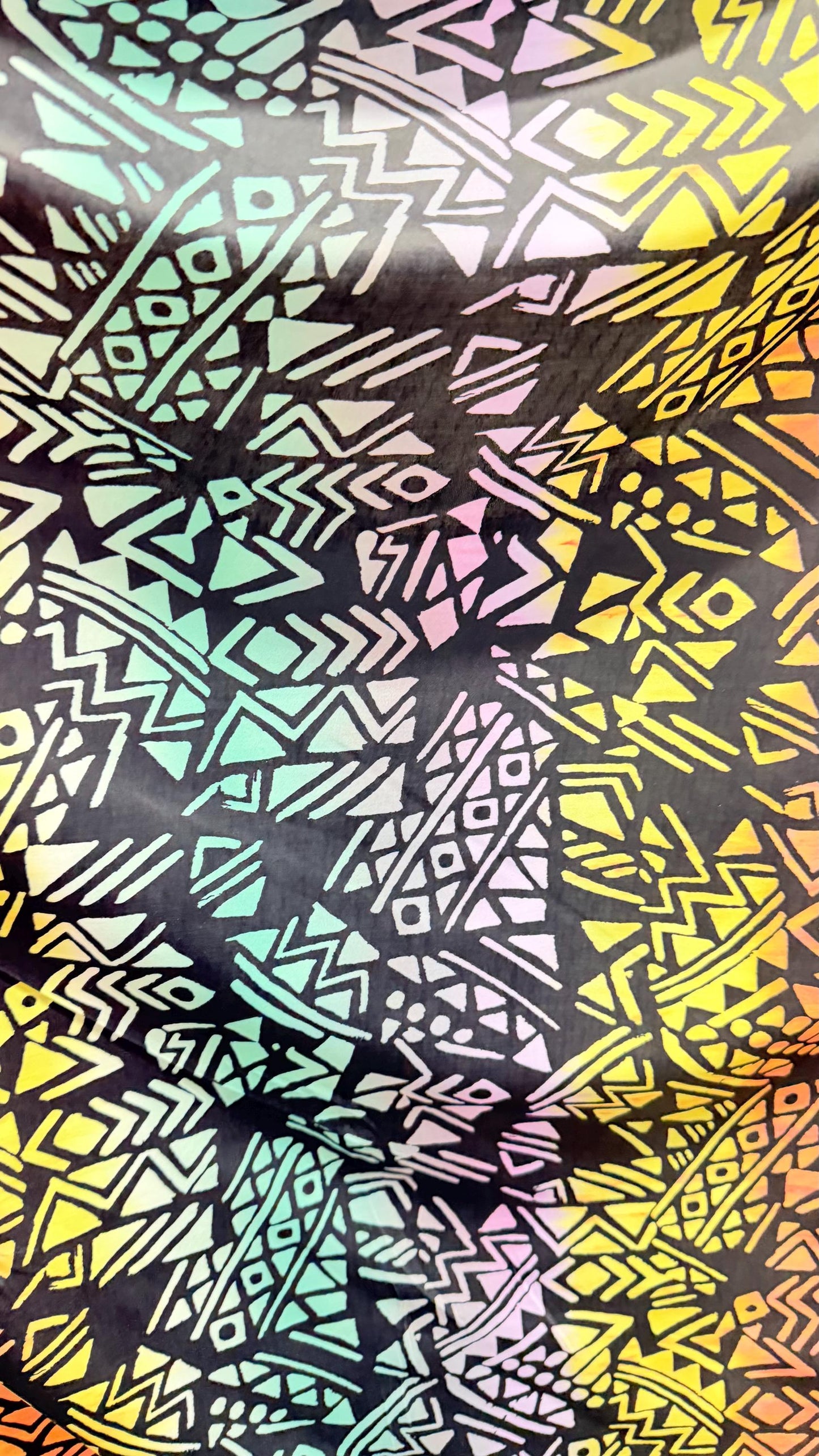 NEW African Abstract design Black Multicolor print on nylon spandex 4-way stretch 58/60” Sold by the YD. Ships Worldwide from Los Angeles CA