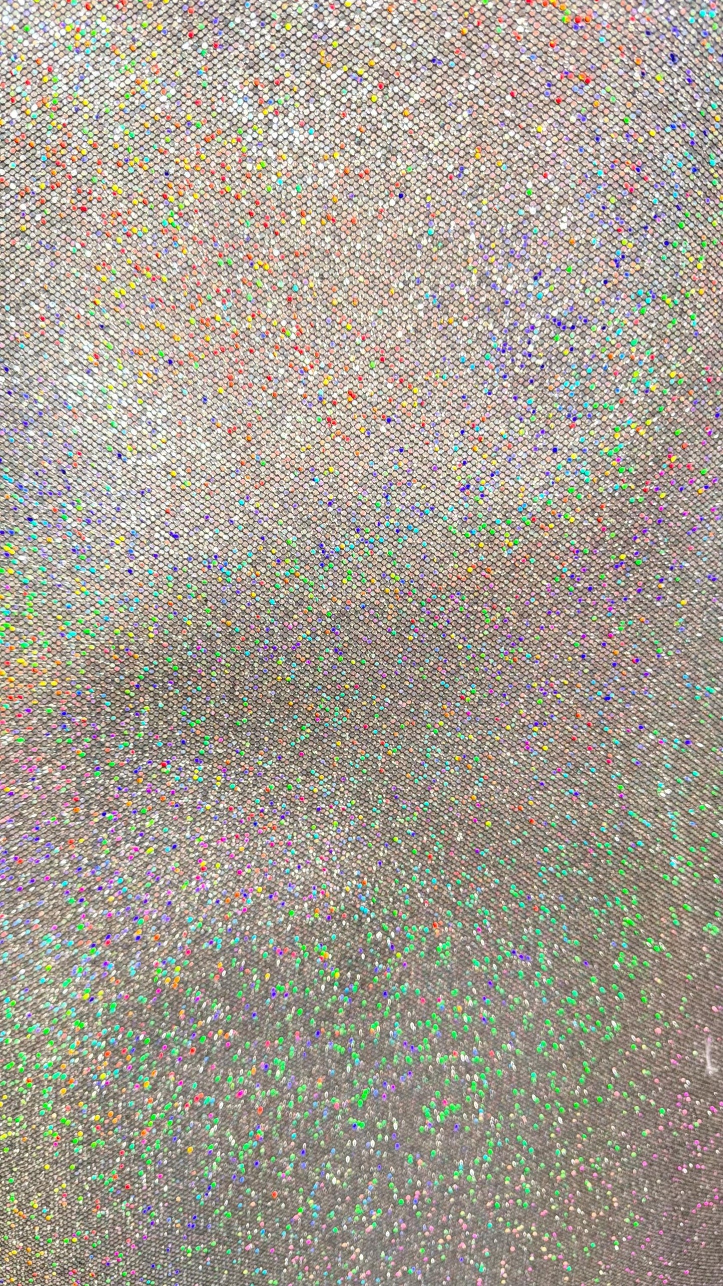 New Twill fabric non stretch with silver holo metallic foil all over 58/60" Sold by the YD. Ships worldwide from Los Angeles California USA.