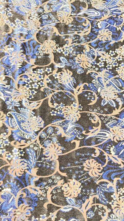 New burnout velvet exotic Flower paisley design multicolor 4way Stretch 58/60" Sold by the YD. Ships worldwide from Los Angeles California