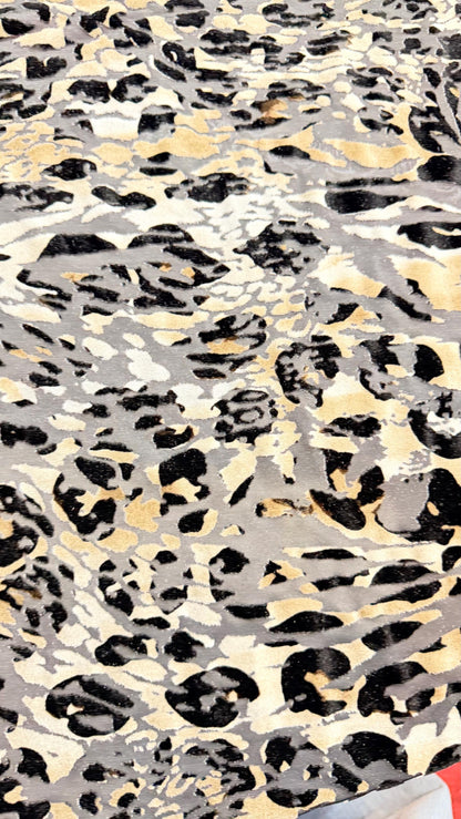 New Burnout velvet exotic leopard design Taupe/Black 4-way stretch 58/60” Sold by the YD. Ships Worldwide from Los Angeles California USA