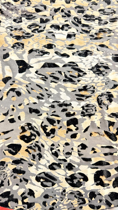 New Burnout velvet exotic leopard design Taupe/Black 4-way stretch 58/60” Sold by the YD. Ships Worldwide from Los Angeles California USA