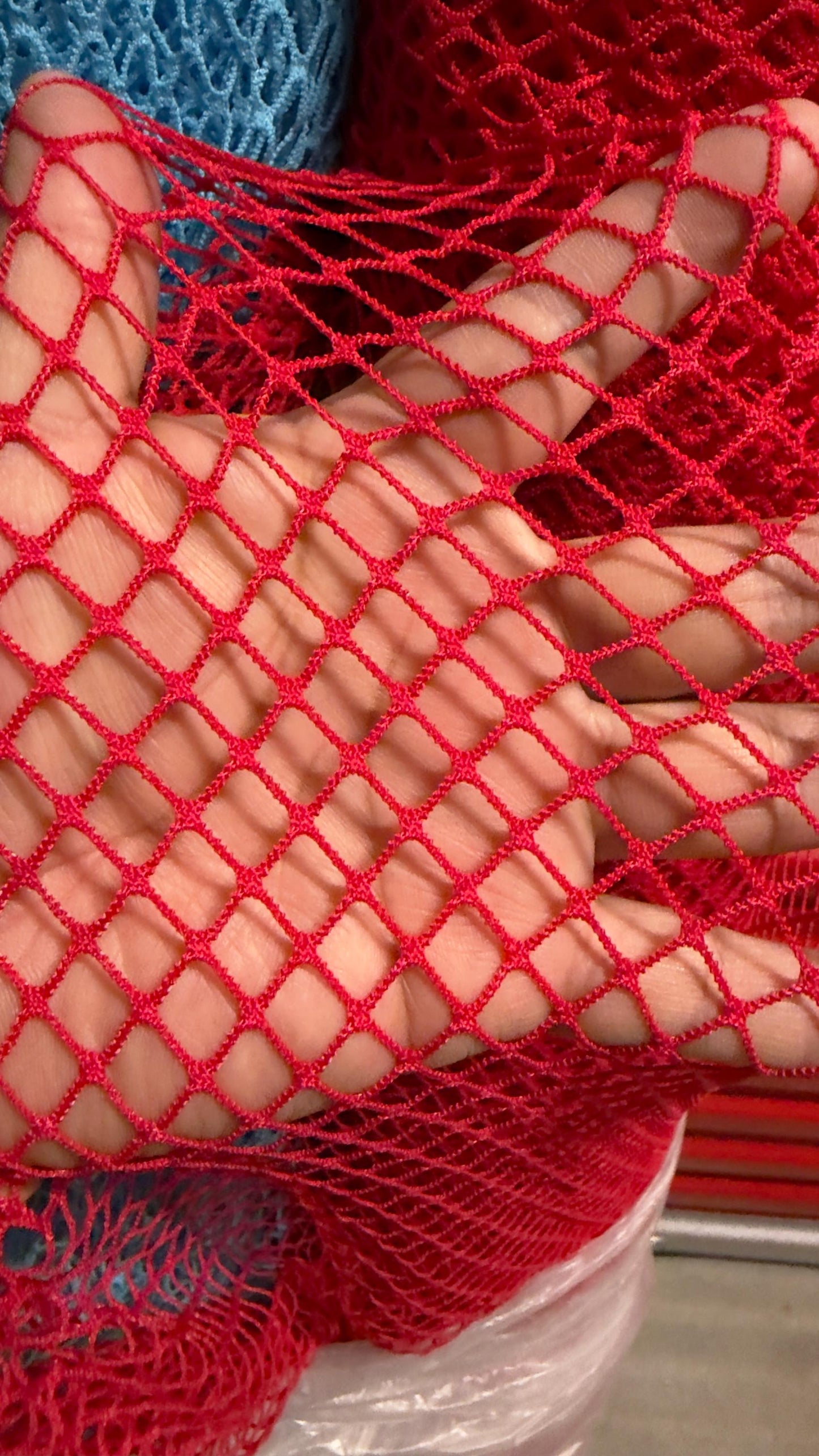 Fishnet Diamond design nylon spandex mesh medium size 4way stretch 58/60" Sold by the YD. Ships worldwide from Los Angeles California USA.
