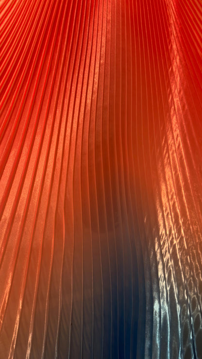 Luxury Ombre sunburst design Red/Sapphire silky organza pleated 3.5 yds length by 60”width Sold by the Peace. Luxury fabrics by AlexLAFabric