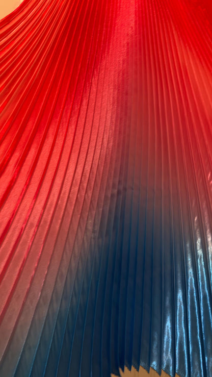 Luxury Ombre sunburst design Red/Fuchsia/Sapphire silky organza pleated 3.5 yds length by 60”width Sold by the Peace by AlexLAFabric