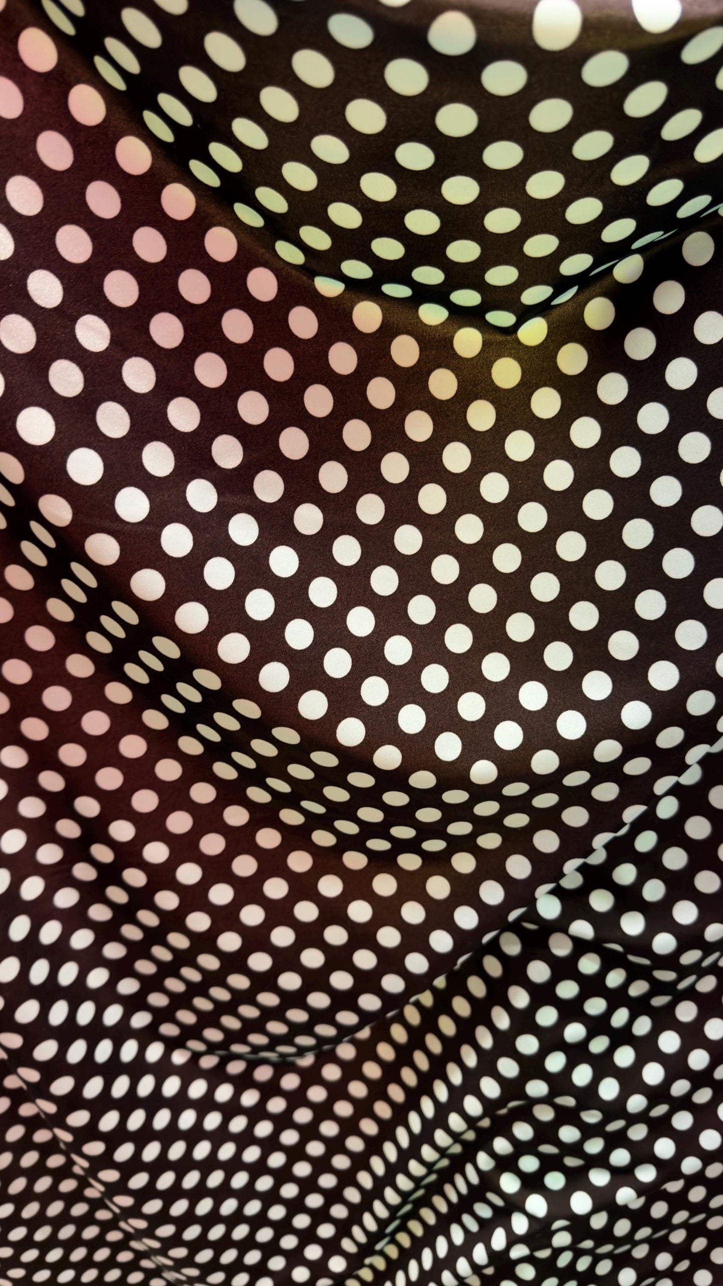 New polka dots design Blue/black on great quality of nylon spandex 4-way stretch 58/60” Sold by the YD. Ships worldwide from Los Angeles CA