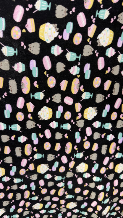 Ice cream and donut  design print on cotton  spandex 4-way stretch 58/60” Sold by the YD. Ships Worldwide from Los Angeles California USA