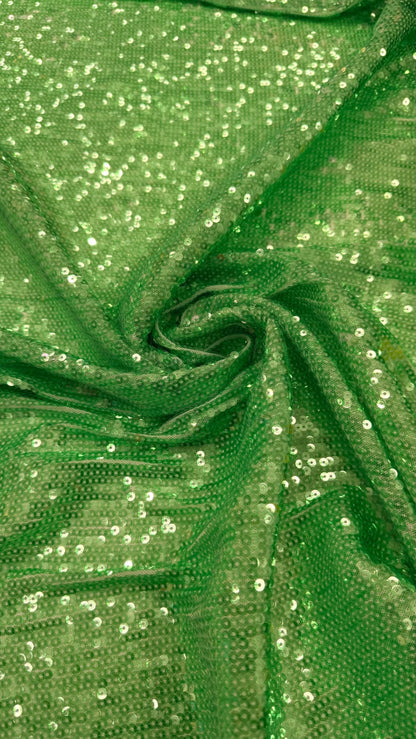 NEW Neon colors Illusion cosmic sequins 5mm on stretch mesh base 2-way 55/57" sold by the yd. Ships worldwide from Los Angeles California