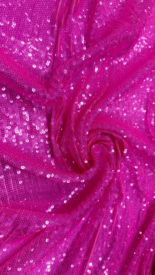 NEW Neon colors Illusion cosmic sequins 5mm on stretch mesh base 2-way 55/57" sold by the yd. Ships worldwide from Los Angeles California