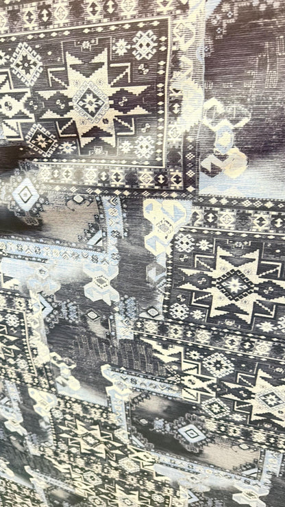 New Tribal design blue color print on great quality of nylon spandex 4-way stretch 58/60” Sold by the YD. Ships Worldwide from Los Angeles