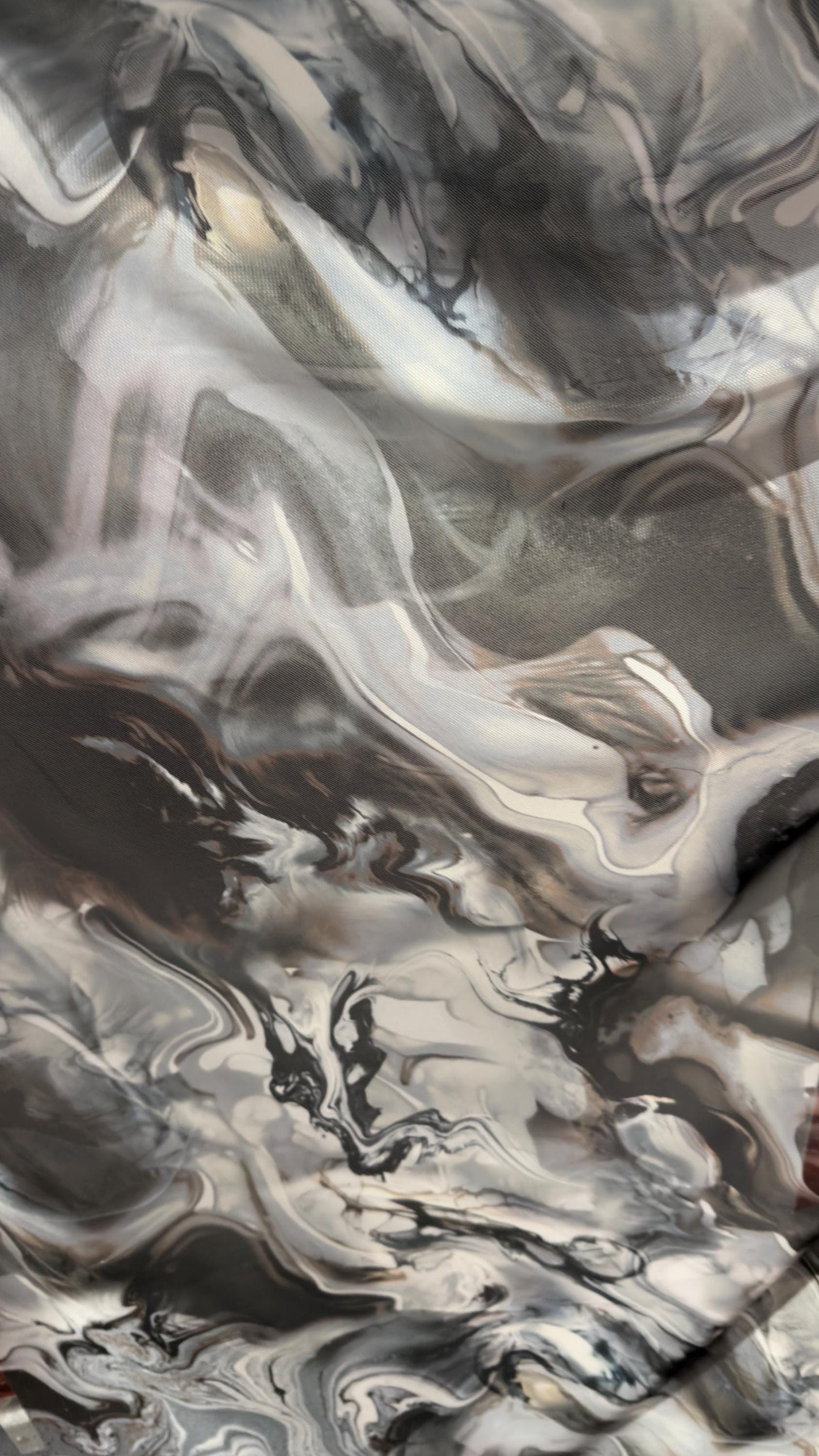 New Marble abstract design Gray/white print on power mesh nylon spandex 4-way stretch 58/60”