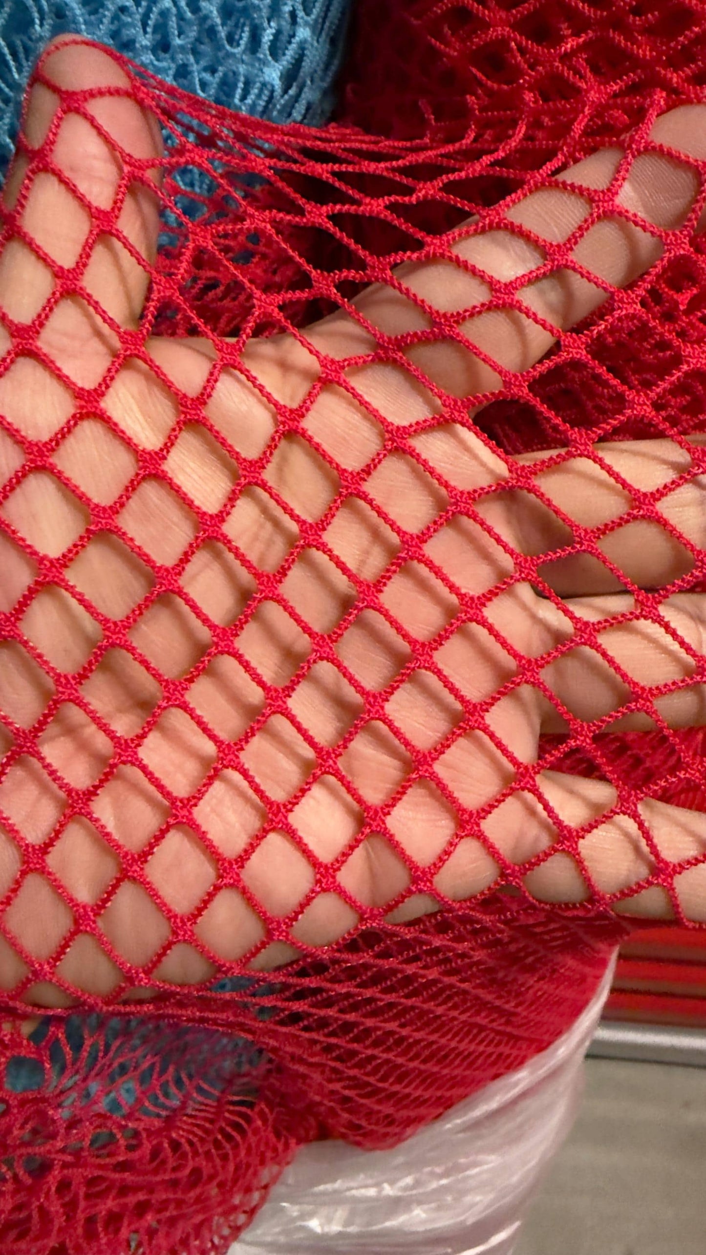 Fishnet Diamond design nylon spandex mesh medium size 4way stretch 58/60" Sold by the YD. Ships worldwide from Los Angeles California USA.