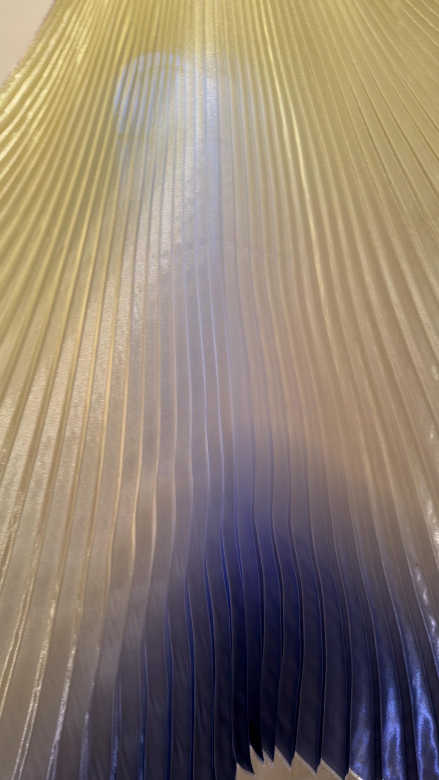 Luxury Ombre sunburst design Yellow/Purple silky organza pleated 3.5 yds length by 60”width Sold by the Peace. Luxury fabrics AlexLAFabric