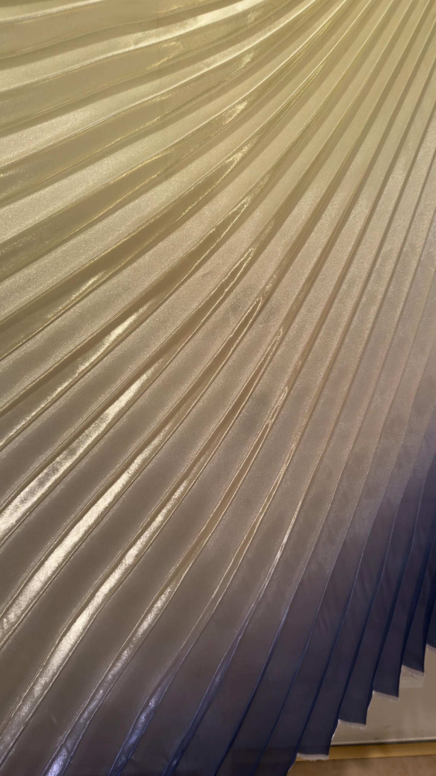 Luxury Ombre sunburst design Yellow/Purple silky organza pleated 3.5 yds length by 60”width Sold by the Peace. Luxury fabrics AlexLAFabric