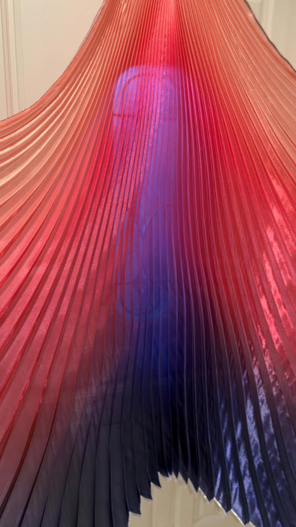 Luxury Ombre sunburst design pink/fuchsia/purple  silky organza pleated 3.5 yds length by 60”width Sold by the Peace fabrics by AlexLAFabric