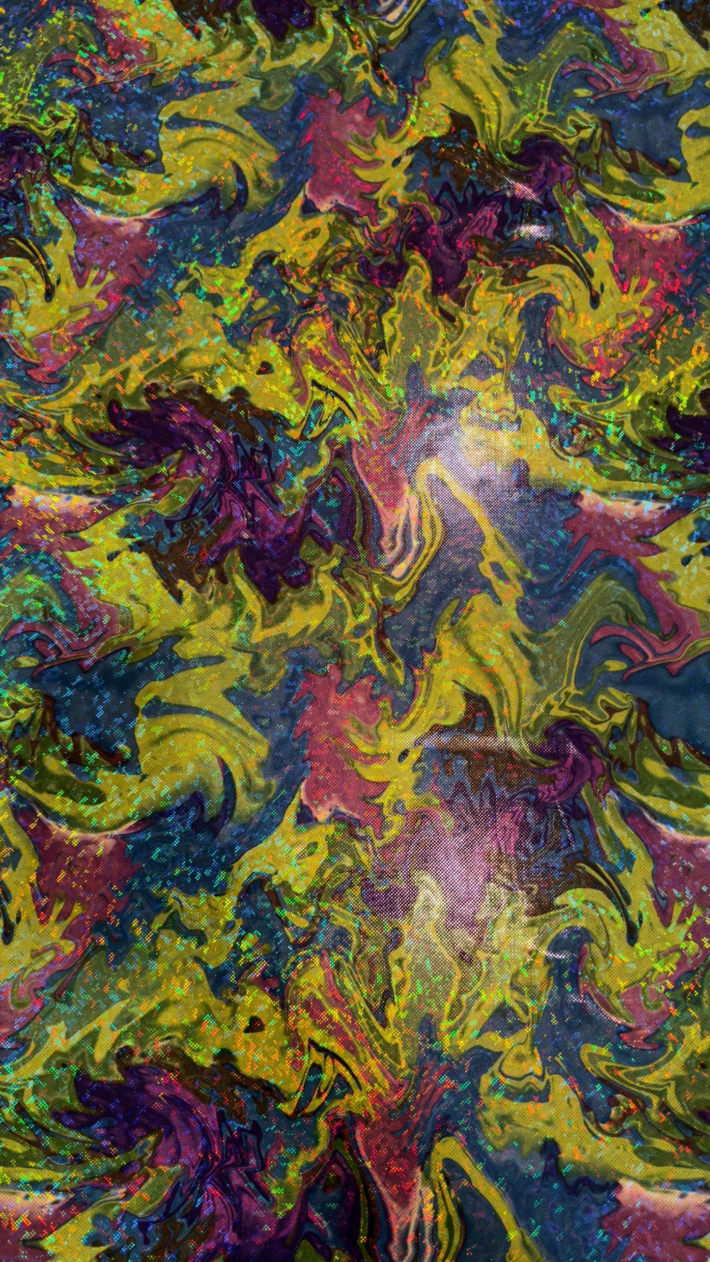New Abstract Lava design hologram metallic nylon spandex 4way stretch 58/60" Sold by the YD. Ships worldwide from Los Angeles California USA