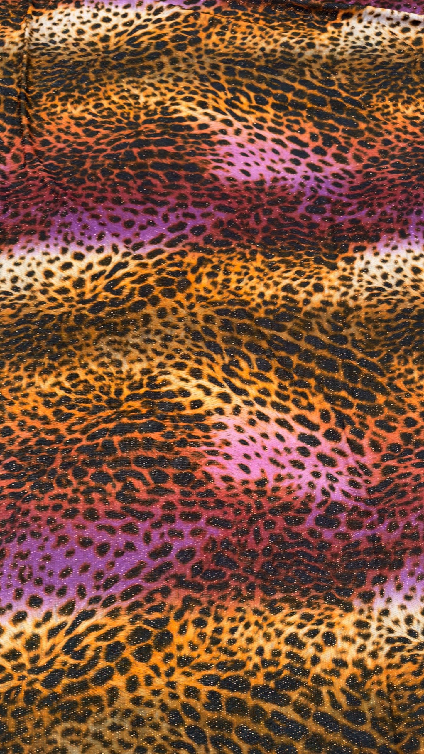 New Exotic Leopard design Metallic Lurex Poly Spandex 4Way Stretch 58/60" Sold BY The YD. Ships Worldwide From Los Angeles California USA.