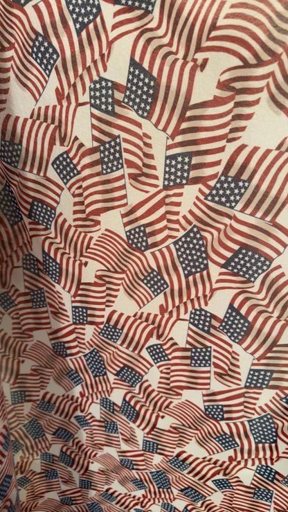 American Flags design print on power mesh 4-way stretch 58/60” Sold by the YD. Ships Worldwide from Los Angeles California USA.