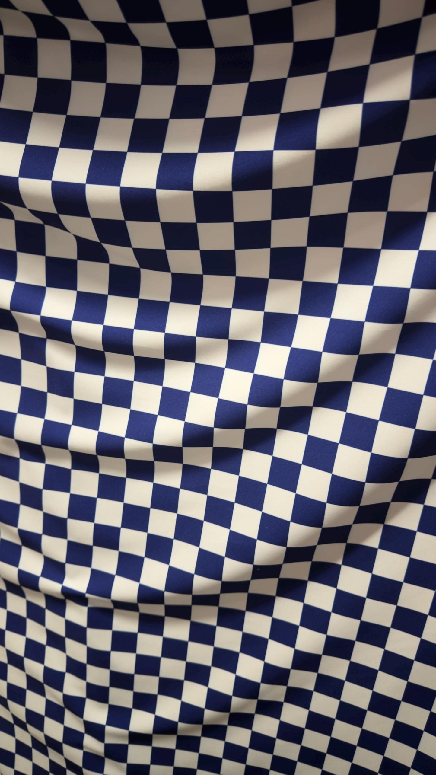 Sapphire/White Checkered design 1" print on nylon spandex 4way stretch 58/60" Sold by the YD. Ships worldwide from Los Angeles California
