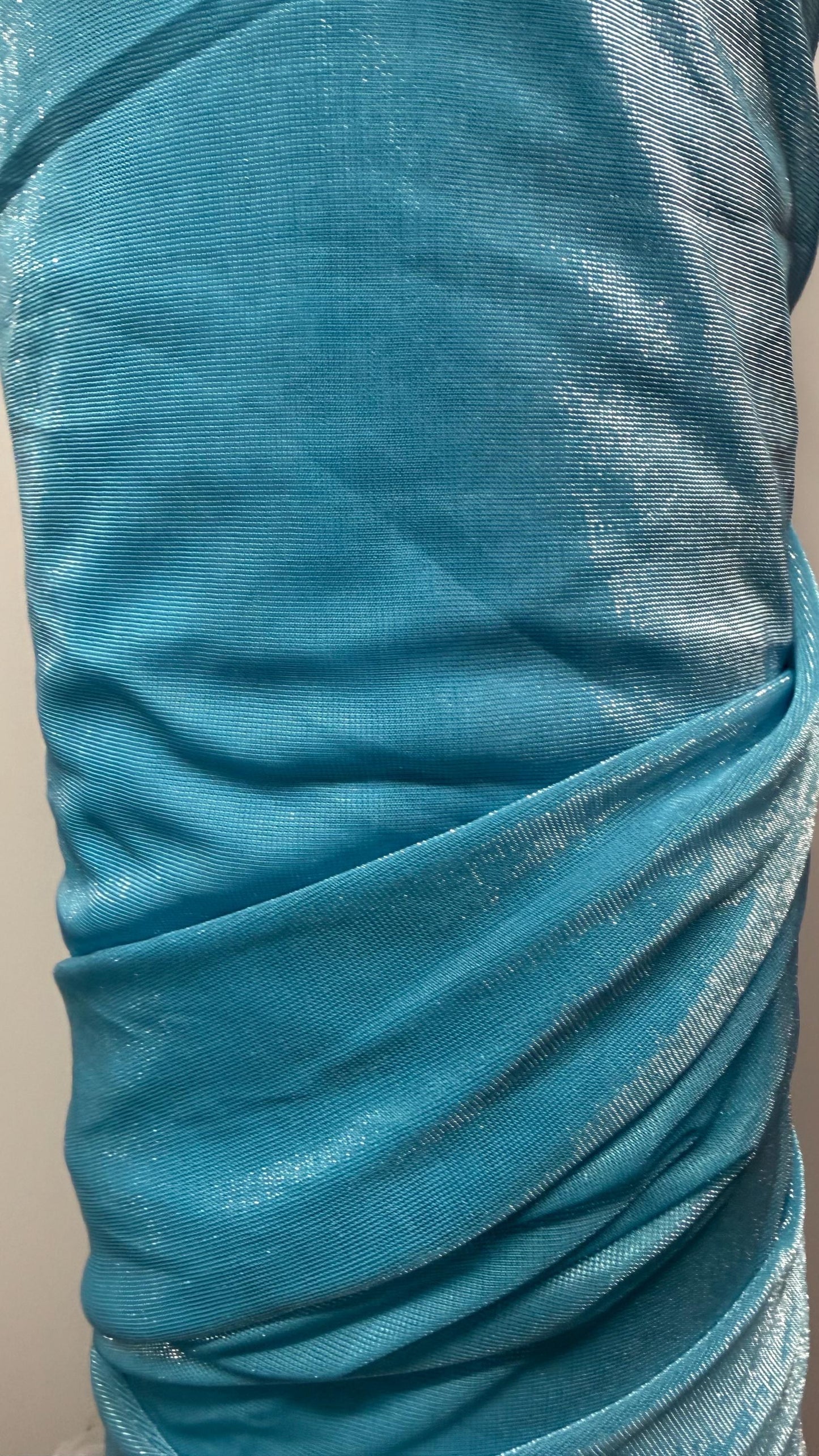 New Metallic Crystal mesh Blue/silver see through fabric 2-way stretch 58/60” Sold by the YD. Ships Worldwide from Los Angeles CA