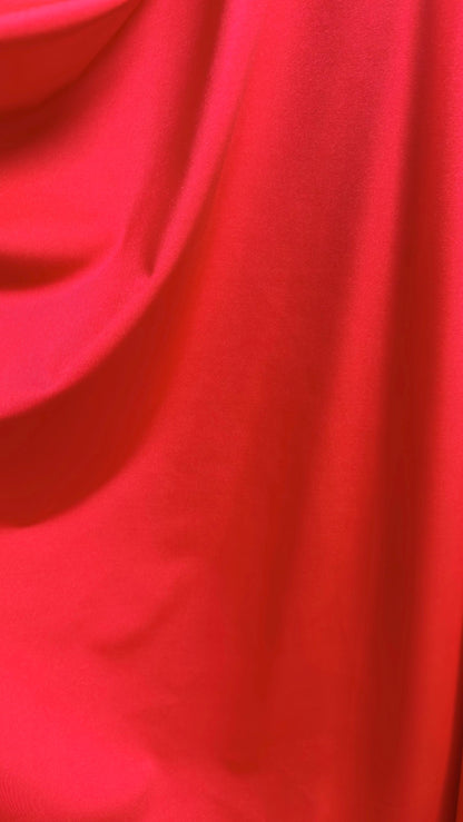Great quality shiny Neon Red and Columbia nylon spandex 4-way stretch 58/60” Sold by the YD. Ships worldwide from Los Ángeles California