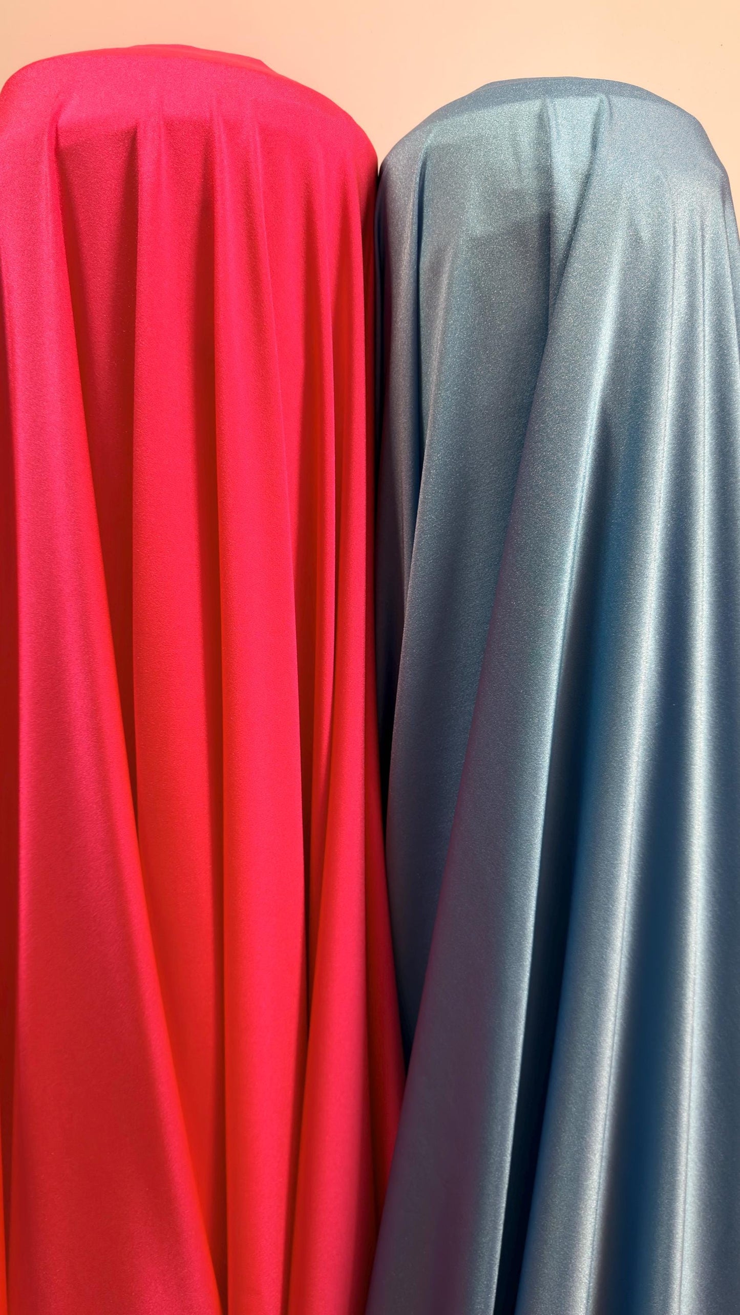 Great quality shiny Neon Red and Columbia nylon spandex 4-way stretch 58/60” Sold by the YD. Ships worldwide from Los Ángeles California