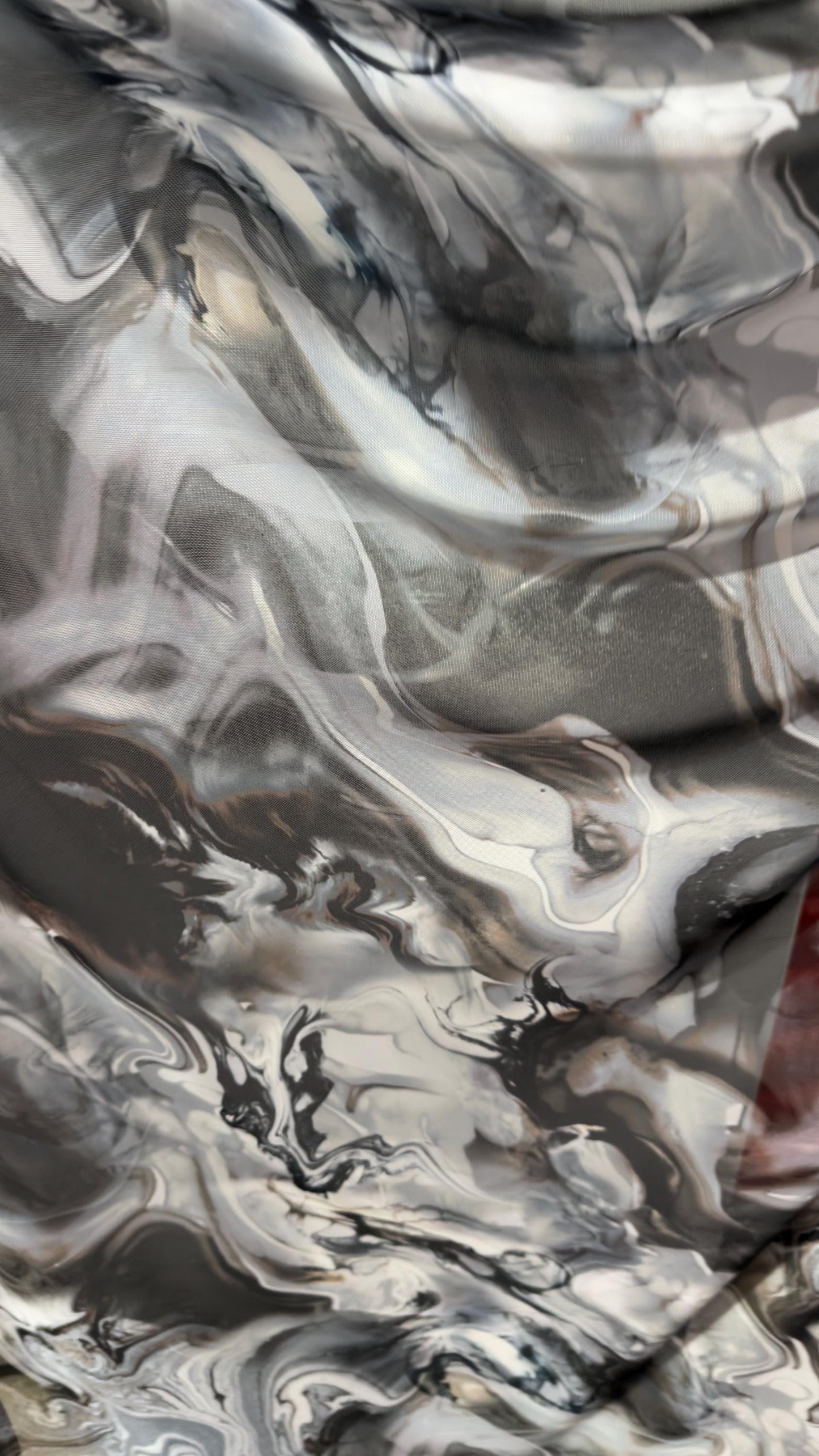 New Marble abstract design Gray/white print on power mesh nylon spandex 4-way stretch 58/60”