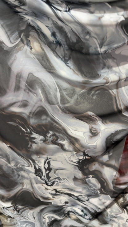 New Marble abstract design Gray/white print on power mesh nylon spandex 4-way stretch 58/60”
