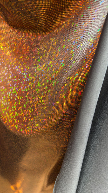 Metal/Gold Shattered glass metallic nylon spandex 4way stretch broken glass design 58/60" Sold by the YD. Ships worldwide
