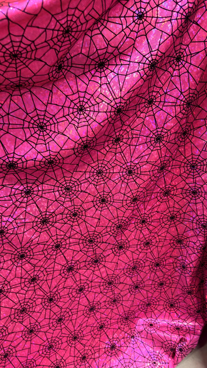NEW Spiderweb design flocking on broken glasss Hologram metallic 4way strech nylon spandex sold by the yd. Ships from Los Angeles California