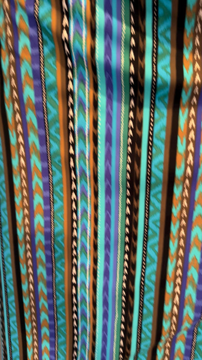 New Tribals design multi colors print on great quality of nylon spandex 4-way stretch 58/60” Sold by the YD. Ships Worldwide