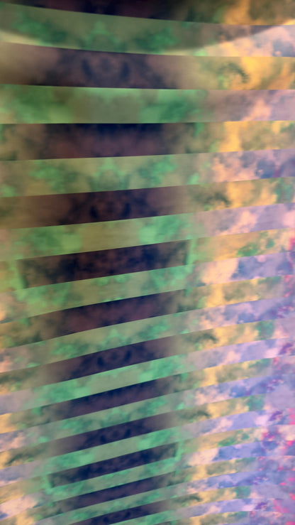 New tie dye Clouds stripped design nylon spandex 4way Stretch multicolor 58/60" sold by the yd. ships worldwide from Los Angeles California