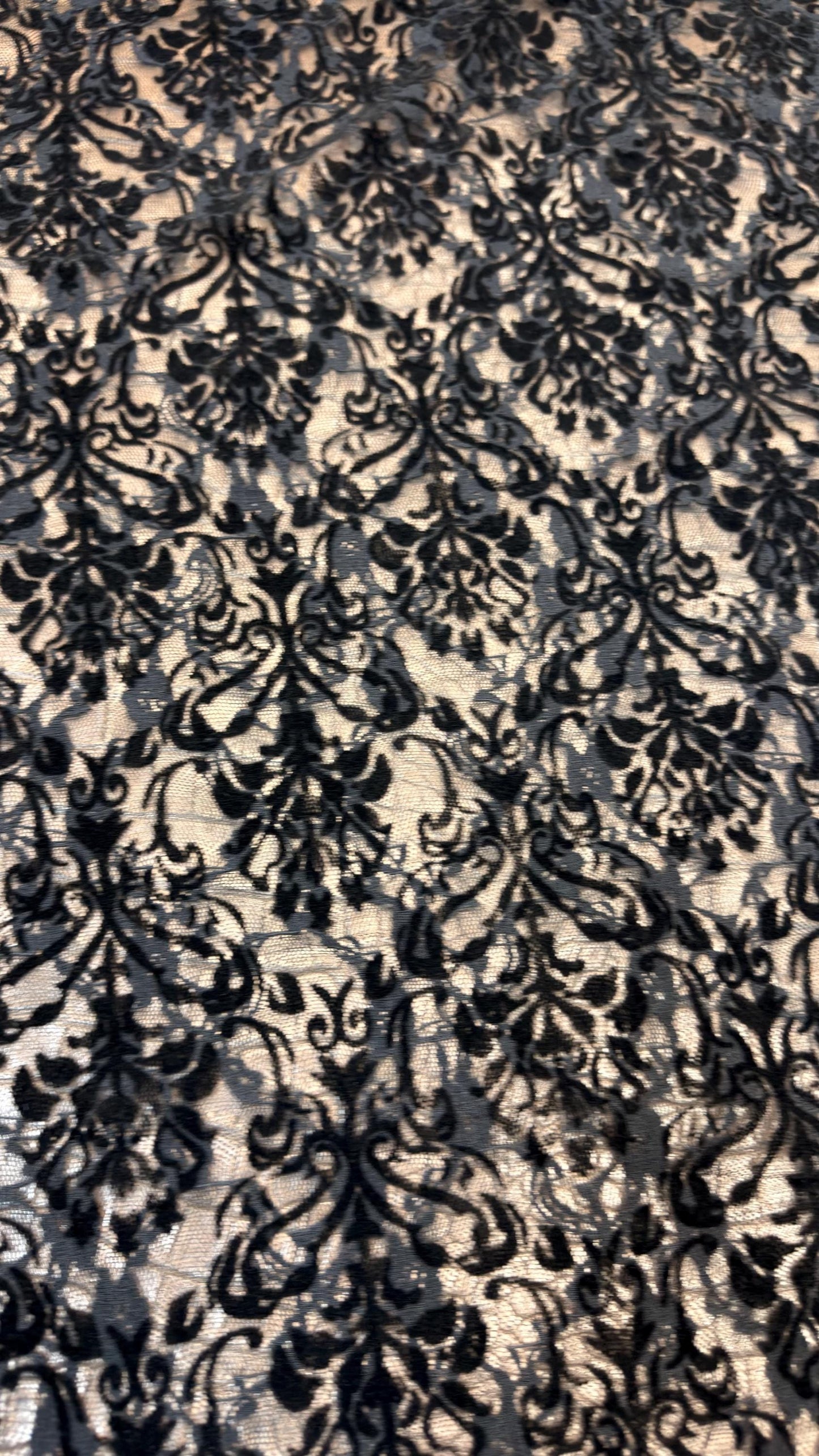 New Stretch Lace with flocking Damask design 58/60” 4-way stretch 58/60” Sold by the YD. Ships worldwide from Los Angeles California USA.