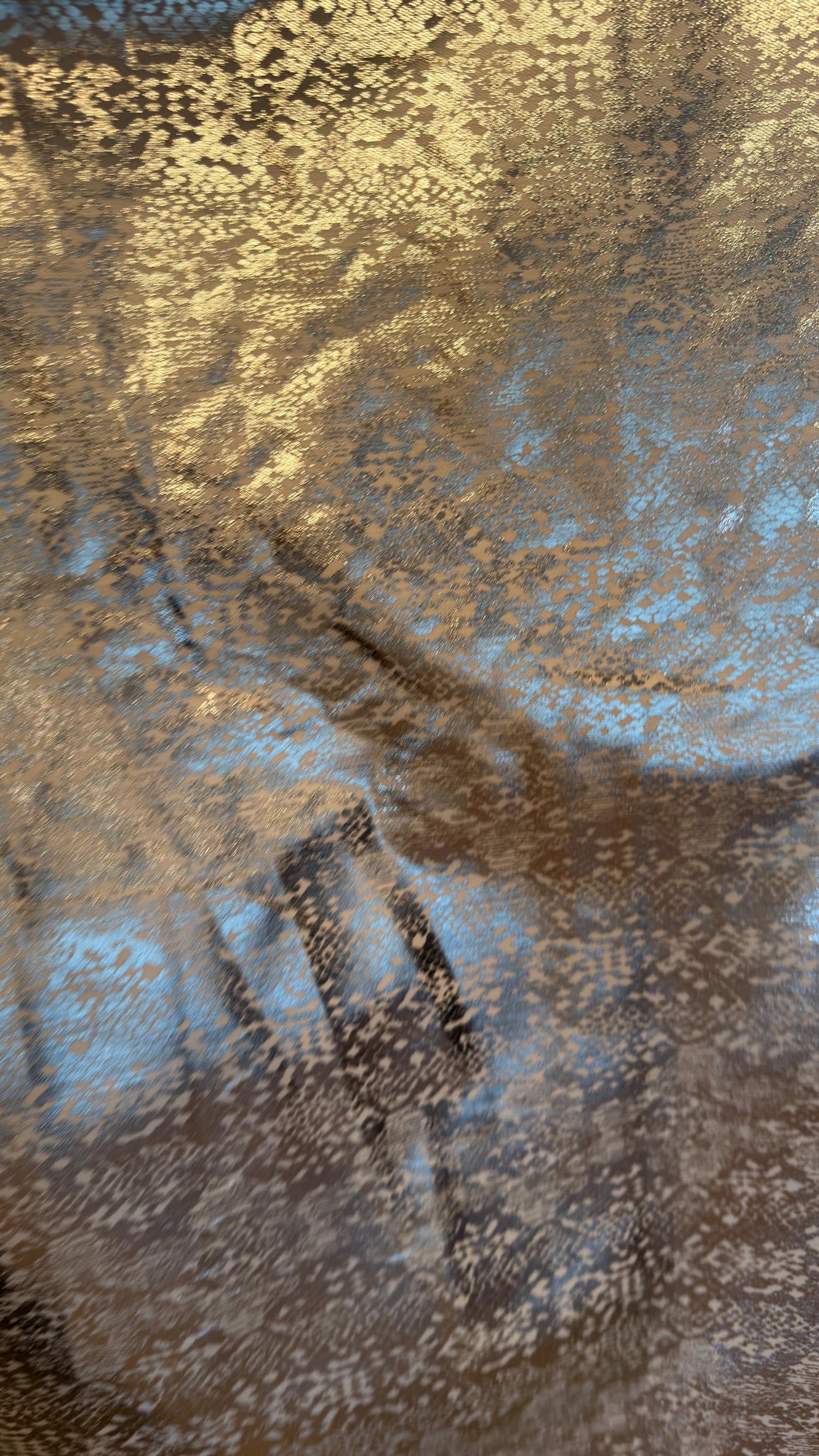 New Twill fabric Snake Design 2-way stretch with silver metallic all over foil  58/60" Sold by the YD. Ships worldwide from Los Angeles CA
