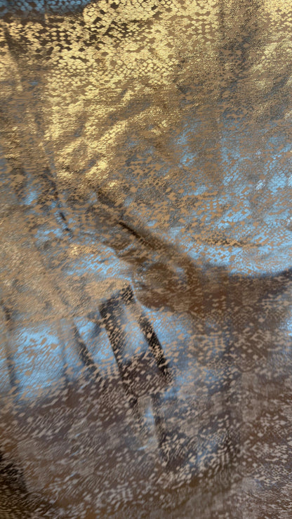 New Twill fabric Snake Design 2-way stretch with silver metallic all over foil  58/60" Sold by the YD. Ships worldwide from Los Angeles CA