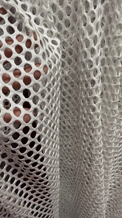 Metallic diamond mesh design medium size nylon mesh 4-way stretch 58/60” Sold by the YD. Ships worldwide from Los Angeles California USA.
