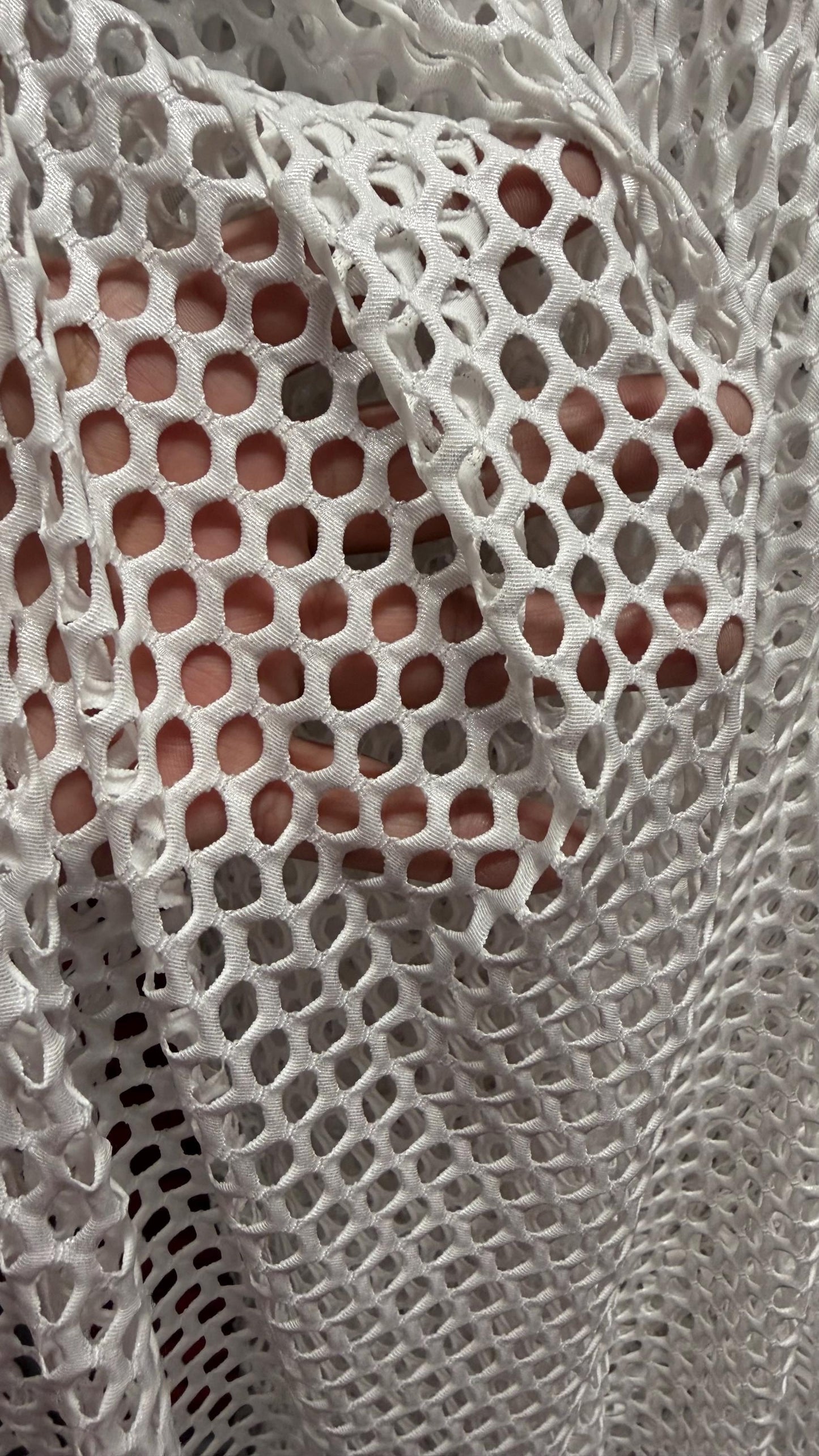 Metallic diamond mesh design medium size nylon mesh 4-way stretch 58/60” Sold by the YD. Ships worldwide from Los Angeles California USA.