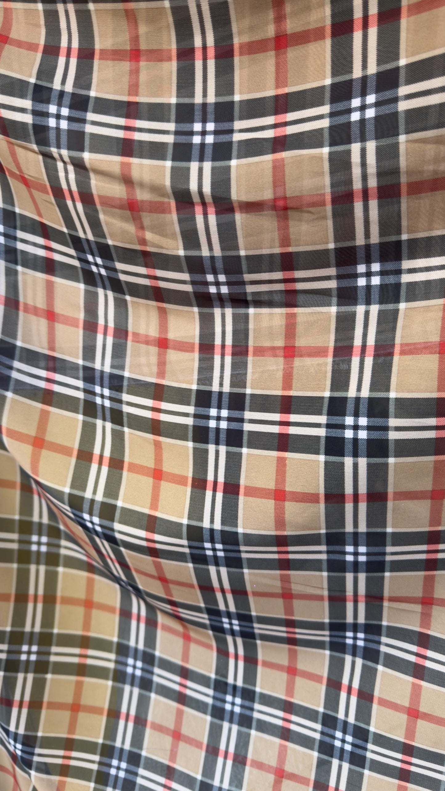 New plaid Fasion design print on great quality of silky high multi chiffon non stretch 58/60” Sold by the YD. Ships worldwide