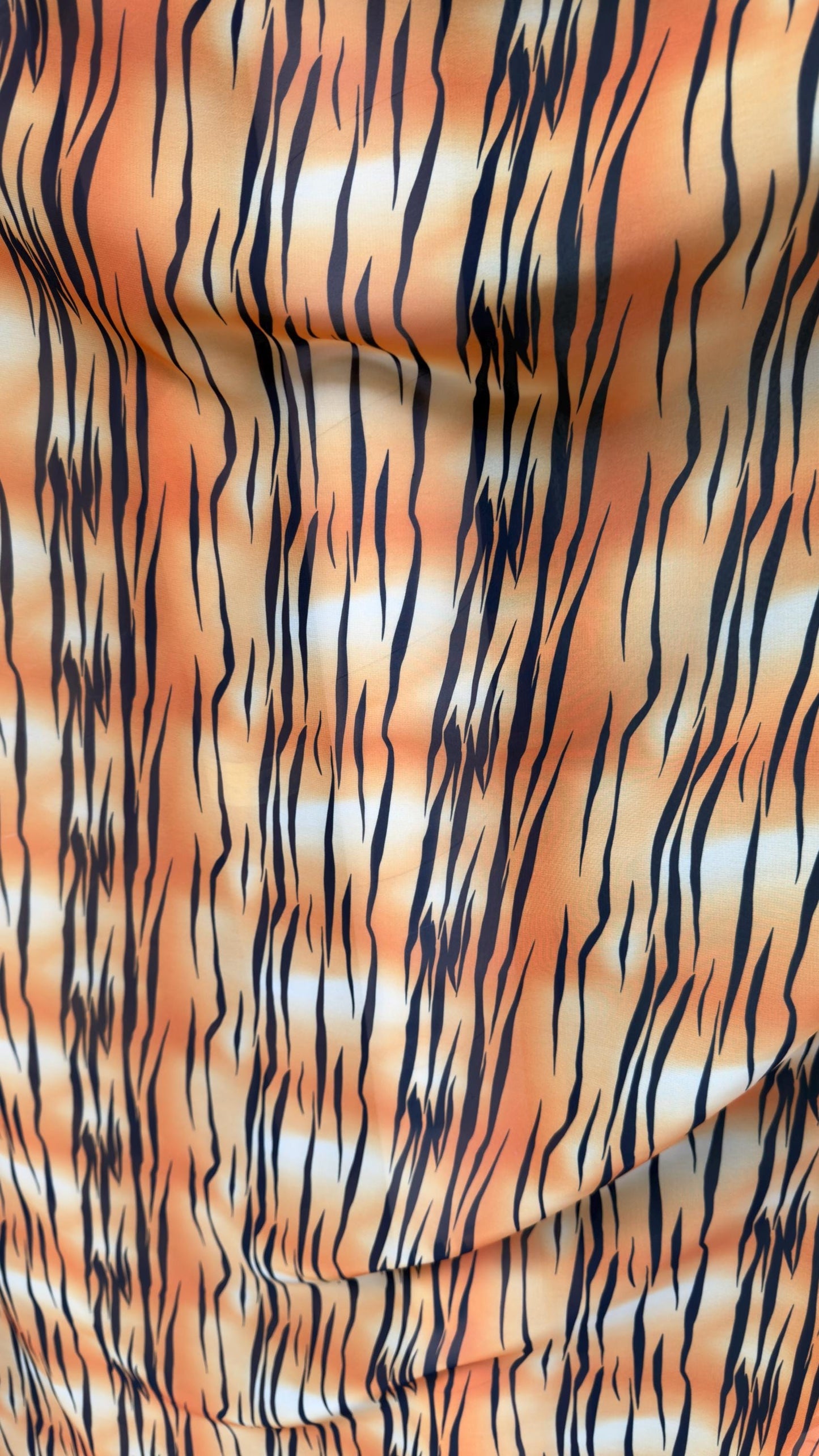 New Exotic Tiger design print on great quality of silky high multi chiffon non stretch 58/60” Sold by the YD. Ships worldwide