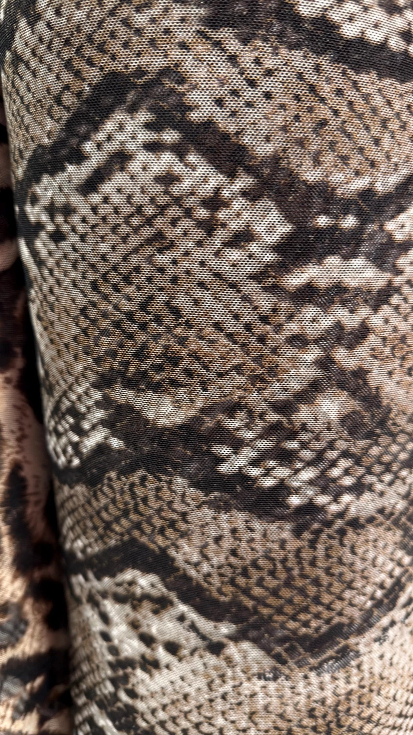 Anaconda snake skin and Safari Leopard design print on best quality of nylon power mesh 4way stretch 58/60” Sold by the YD. Ships Worldwide