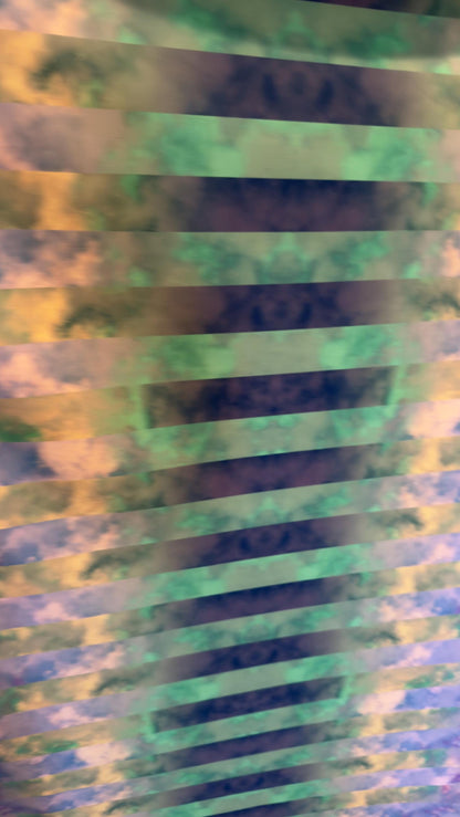 New tie dye Clouds stripped design nylon spandex 4way Stretch multicolor 58/60" sold by the yd. ships worldwide from Los Angeles California