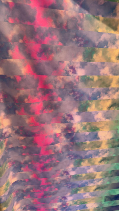 New tie dye Clouds stripped design nylon spandex 4way Stretch multicolor 58/60" sold by the yd. ships worldwide from Los Angeles California