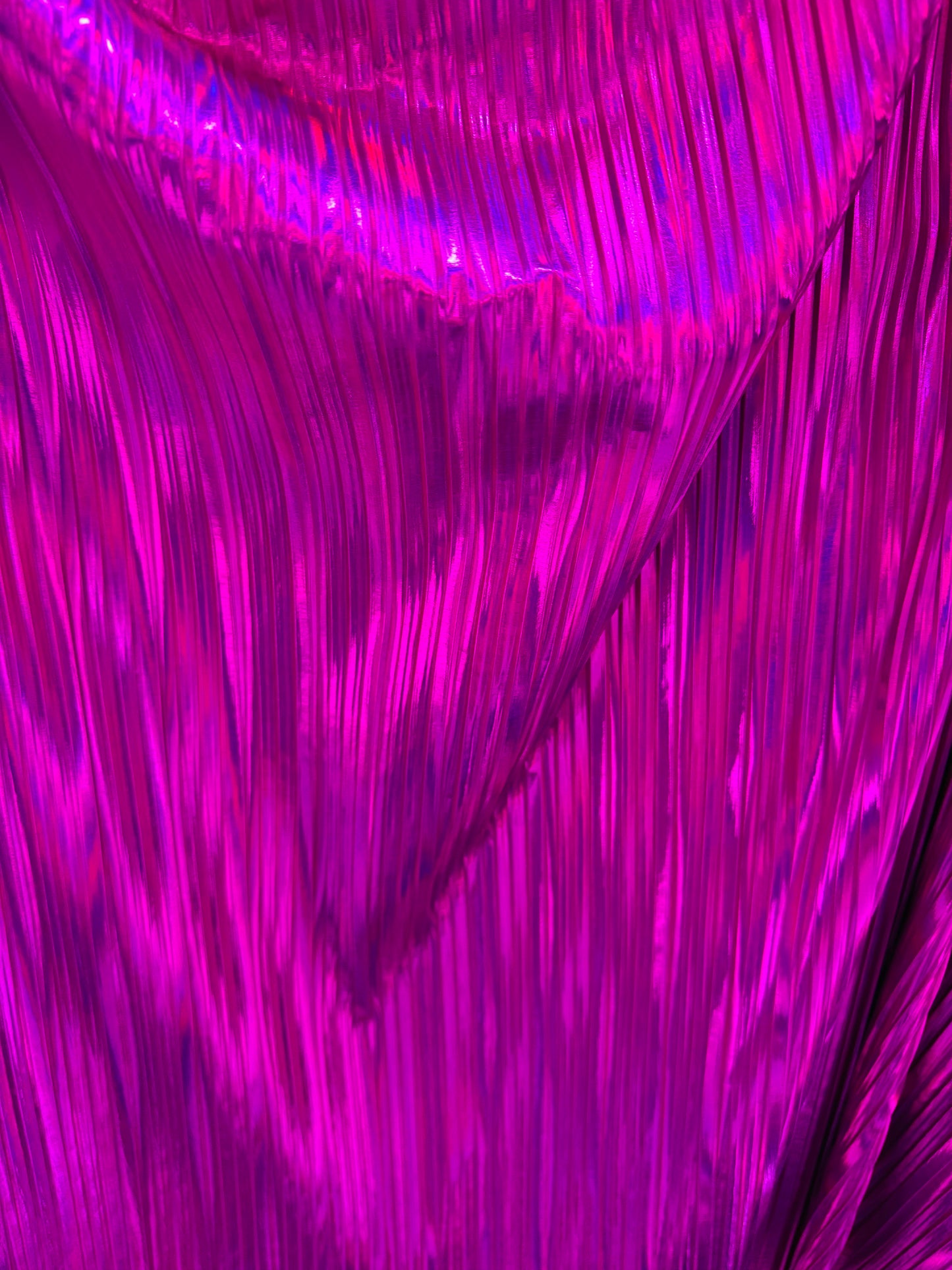 Deluxe Pleated Iridescent all over foil 2-way stretch High quality fabrics by AlexLAFabrics