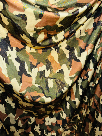 Luxury camouflage design nylon spandex with foggy foil high quality fabrics by AlexLAFabrics